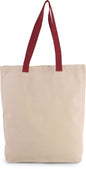 SAC CABAS AVEC SOUFFLET ET POIGNÉE DE COULEUR CONTRASTÉE