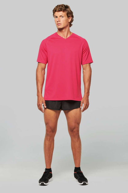 T-SHIRT DE SPORT À MANCHES COURTES ET COL EN V POUR HOMME