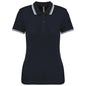 Polo à manches courtes à deux bandes pour femme