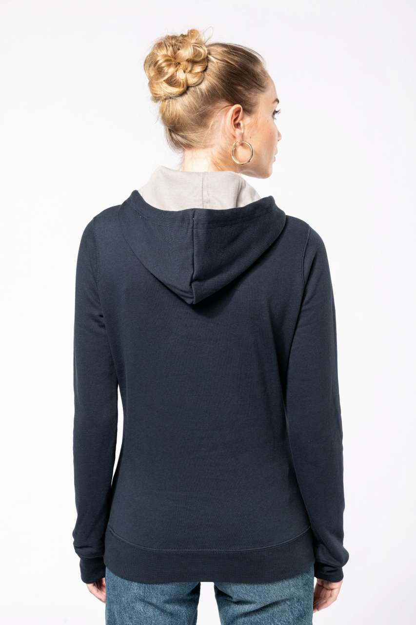 SWEAT-SHIRT À CAPUCHE CONTRASTÉ POUR FEMME