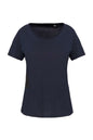 DAMEN KURZARM T-SHIRT AUS BIO-BAUMWOLLE MIT RAW EDGE-AUSSCHNITT