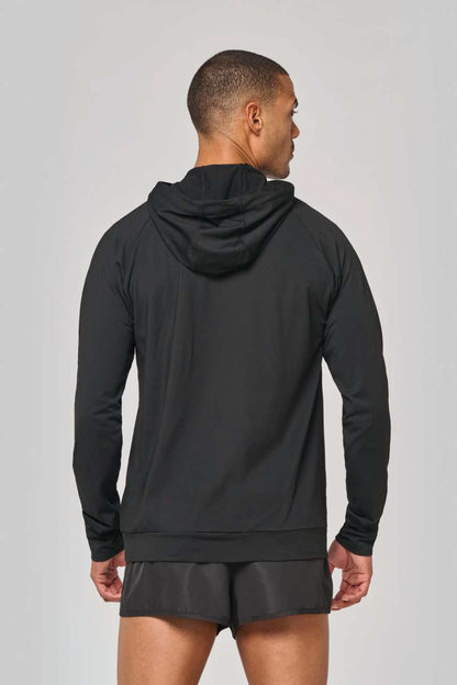 SWEAT-SHIRT DE SPORT À CAPUCHE ET COL ZIPPÉ