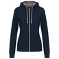 SWEAT-SHIRT À CAPUCHE CONTRASTÉ ET FERMETURE ÉCLAIR COMPLÈTE POUR FEMME