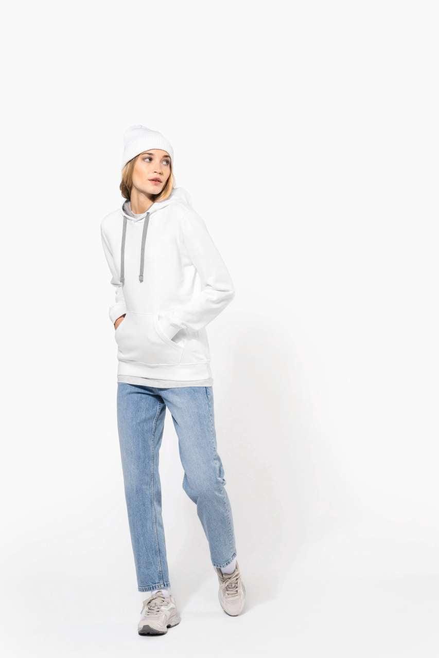 SWEAT-SHIRT À CAPUCHE CONTRASTÉ POUR FEMME