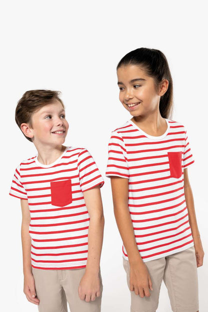 T-SHIRT MARIN À MANCHES COURTES ET POCHE POUR ENFANT