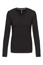 T-SHIRT À MANCHES LONGUES ET COL EN V POUR FEMME