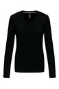 T-SHIRT À MANCHES LONGUES ET COL EN V POUR FEMME