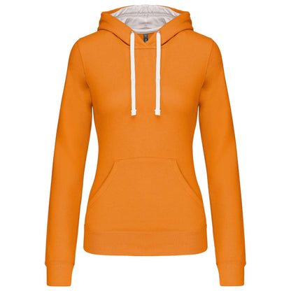 SWEAT-SHIRT À CAPUCHE CONTRASTÉ POUR FEMME