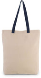 SAC CABAS AVEC SOUFFLET ET POIGNÉE DE COULEUR CONTRASTÉE