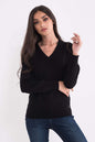 PULL COL V FEMME EN COTON FIN