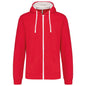 SWEAT-SHIRT À CAPUCHE CONTRASTÉ ET FERMETURE ÉCLAIR COMPLÈTE POUR HOMMES