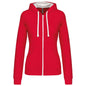 SWEAT-SHIRT À CAPUCHE CONTRASTÉ ET FERMETURE ÉCLAIR COMPLÈTE POUR FEMME