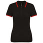 Polo à manches courtes à deux bandes pour femme