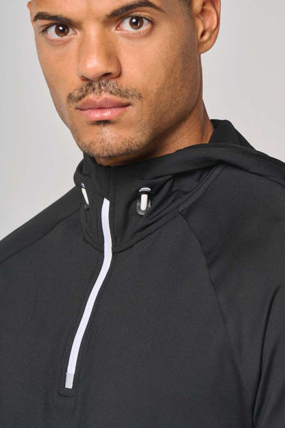 SWEAT-SHIRT DE SPORT À CAPUCHE ET COL ZIPPÉ