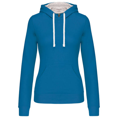 SWEAT-SHIRT À CAPUCHE CONTRASTÉ POUR FEMME
