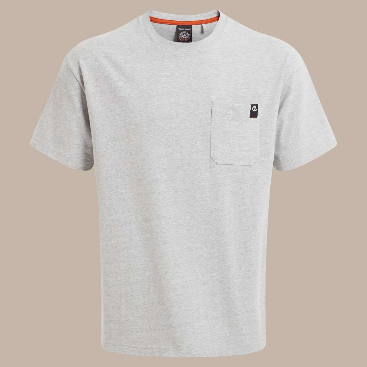 Wakefield Pocket Workwear T-Shirt in Soft Grey Marl | utt:fd5eafa2f022