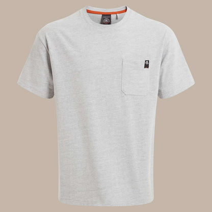Wakefield Pocket Workwear T-Shirt in Soft Grey Marl | utt:fd5eafa2f022
