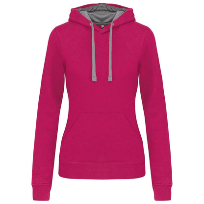 SWEAT-SHIRT À CAPUCHE CONTRASTÉ POUR FEMME