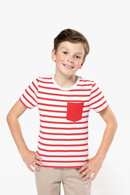 T-SHIRT MARIN À MANCHES COURTES ET POCHE POUR ENFANT
