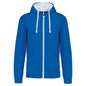 SWEAT-SHIRT À CAPUCHE CONTRASTÉ ET FERMETURE ÉCLAIR COMPLÈTE POUR HOMMES