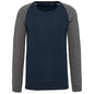 SWEAT-SHIRT BICOLORE EN MATIÈRE BIOLOGIQUE POUR HOMME, COL RAS DU COU ET MANCHES RAGLAN