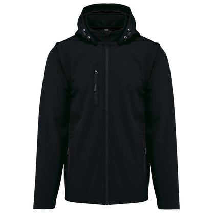 VESTE SOFTSHELL UNISEXE 3 COUCHES À CAPUCHE AVEC MANCHES AMOVIBLES