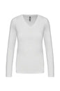 T-SHIRT À MANCHES LONGUES ET COL EN V POUR FEMME