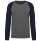 SWEAT-SHIRT BICOLORE EN MATIÈRE BIOLOGIQUE POUR HOMME, COL RAS DU COU ET MANCHES RAGLAN