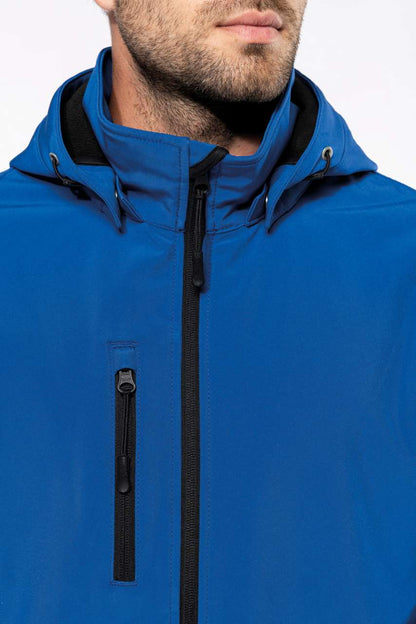 VESTE SOFTSHELL UNISEXE 3 COUCHES À CAPUCHE AVEC MANCHES AMOVIBLES