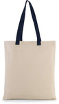 SAC CABAS EN TOILE PLATE AVEC POIGNÉE CONTRASTÉE
