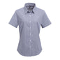 KURZARM-HEMD MIT MIKROKARO-GINGHAM-MUSTER FÜR DAMEN