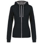 SWEAT-SHIRT À CAPUCHE CONTRASTÉ ET FERMETURE ÉCLAIR COMPLÈTE POUR FEMME