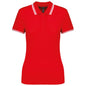 Polo à manches courtes à deux bandes pour femme