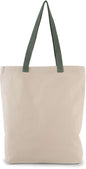 SAC CABAS AVEC SOUFFLET ET POIGNÉE DE COULEUR CONTRASTÉE