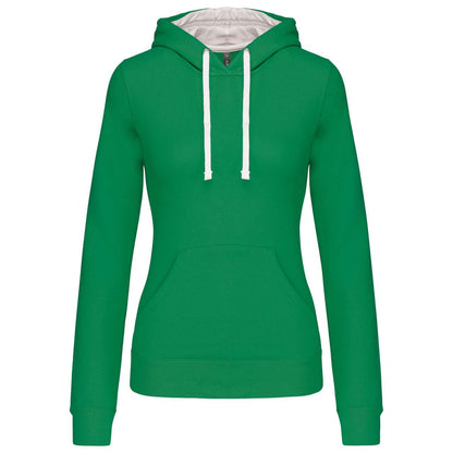 SWEAT-SHIRT À CAPUCHE CONTRASTÉ POUR FEMME