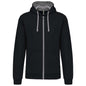 SWEAT-SHIRT À CAPUCHE CONTRASTÉ ET FERMETURE ÉCLAIR COMPLÈTE POUR HOMMES