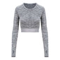 T-shirt court à manches longues pour femme