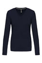 T-SHIRT À MANCHES LONGUES ET COL EN V POUR FEMME