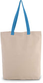 SAC CABAS AVEC SOUFFLET ET POIGNÉE DE COULEUR CONTRASTÉE