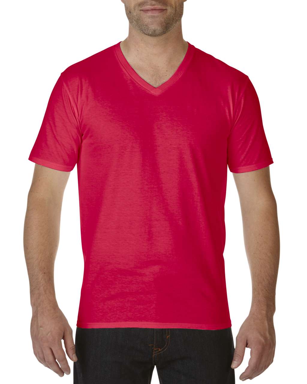 Premium Cotton ® Adult V-Neck T-Shirt in Red