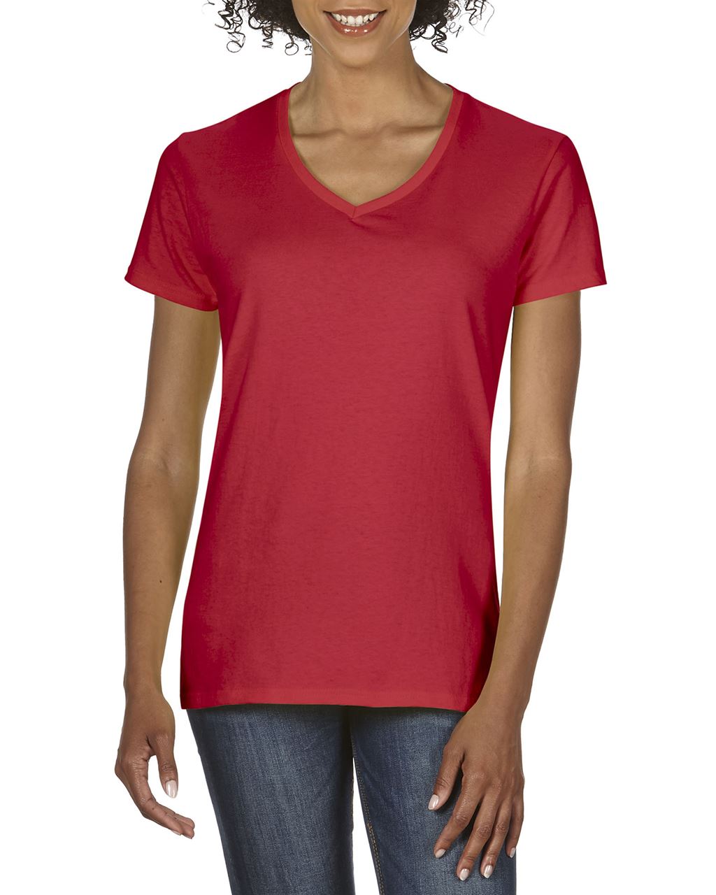 Premium Cotton ® Ladies' V-Neck T-Shirt in Red