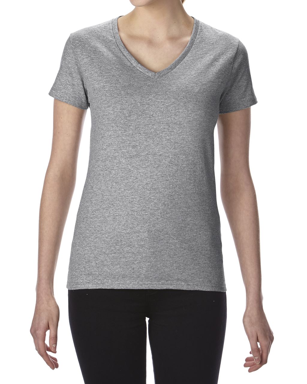 Premium Cotton ® Ladies' V-Neck T-Shirt in RS Sport Grey