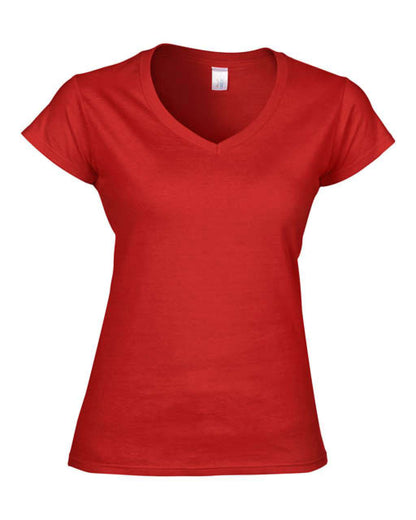 Softstyle™ Ladies' V-Neck T-Shirt in Red
