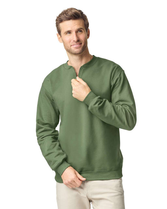 SOFTSTYLE™ MIDWEIGHT ADULT FLEECE 1/4 ZIP SWEATSHIRT - Gildan (1 of 3) | utt:985cb61bf23f