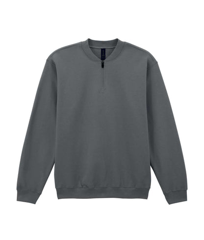 Softstyle™ Midweight Adult Fleece 1/4 Zip Sweatshirt in Charcoal