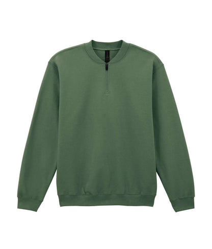 Softstyle™ Midweight Adult Fleece 1/4 Zip Sweatshirt in Military Green