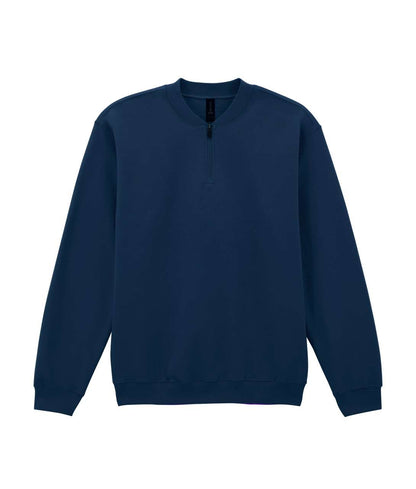 Softstyle™ Midweight Adult Fleece 1/4 Zip Sweatshirt in Navy