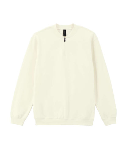 Softstyle™ Midweight Adult Fleece 1/4 Zip Sweatshirt in Off White