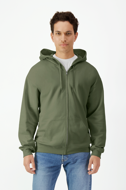 SOFTSTYLE™ MIDWEIGHT FLEECE ADULT FULL ZIP HOODED SWEATSHIRT - Gildan (2 of 5) | utt:accd16825962