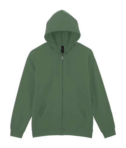 SOFTSTYLE™ MIDWEIGHT FLEECE ADULT FULL ZIP HOODED SWEATSHIRT in Military Green | utt:6f629603fd48